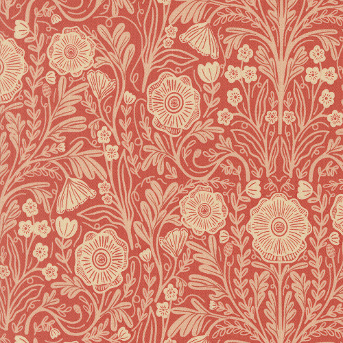 Moda Fabrics The Henhouse Gingiber Tomato Red Poppy Florals
