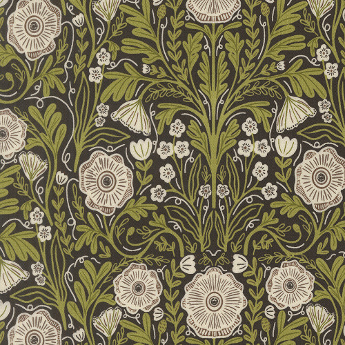 Moda Fabrics The Henhouse Gingiber Iron Grey Poppy Florals