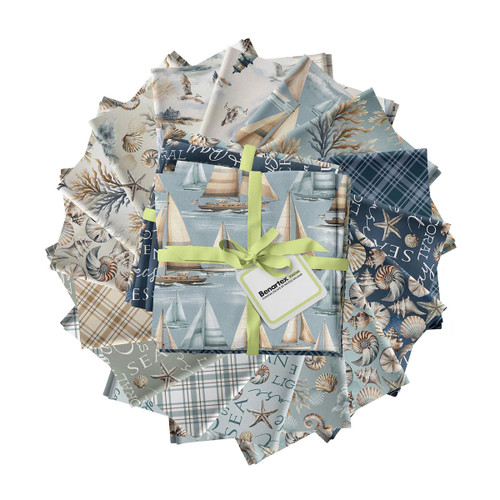 Benartex Fabrics Coastal Escape  Ocean Coastal Escape 16 pc Fat Quarters