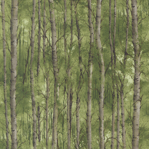Moda Fabrics Wild Blue Yonder Moda Birch Grove Landscape and Nature Dark Green