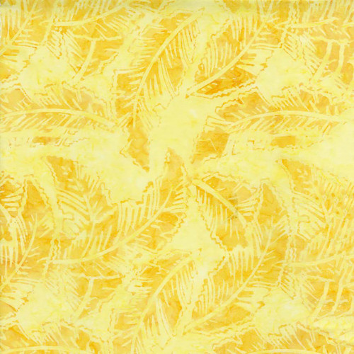 Timeless Treasures Fabrics Blossom Tonga Batiks Yellow Banana Leaves