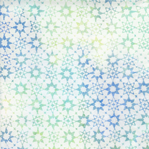 Timeless Treasures Fabrics Blossom Tonga Batiks Soft Cream Blue Green Geo Stars
