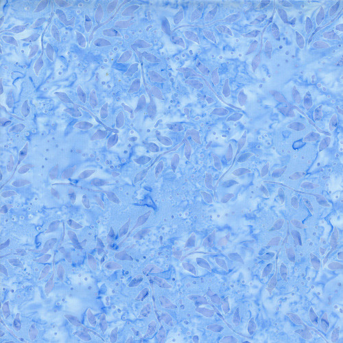 Timeless Treasures Fabrics Blossom Tonga Batiks Ocean Blue Wispy Leaves Branches