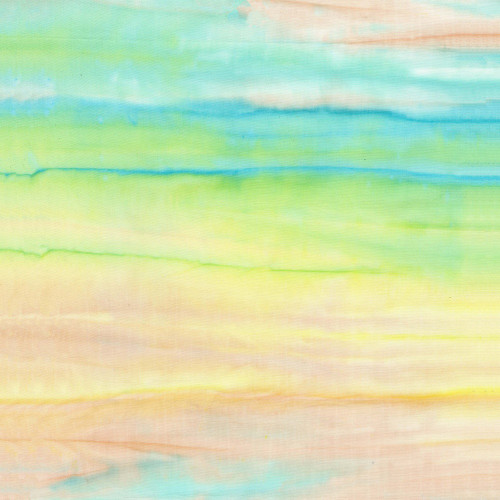 Timeless Treasures Fabrics Blossom Tonga Batiks Surf Blue Green Yellow Ombre