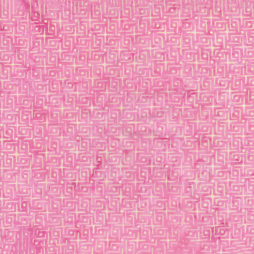 Timeless Treasures Fabrics Blossom Tonga Batiks Peony Pink Geo Weave