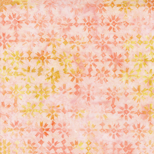 Timeless Treasures Fabrics Blossom Tonga Batiks Apricot Pink Yellow Patchwork Star