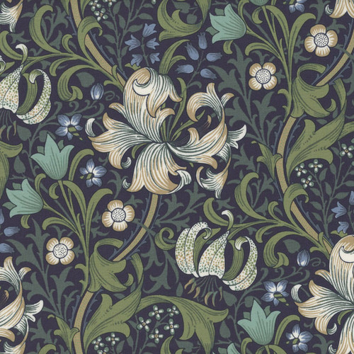 FreeSpirit Fabrics Buttermere William Morris & Co Golden Lily Navy