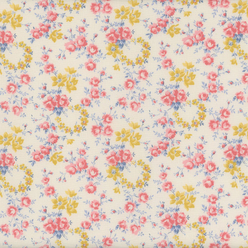 Riley Blake Fabrics Liberty Fabrics Palace Gardens Petal Crown Pink Yellow Blue Cream B