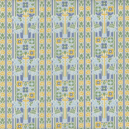 Riley Blake Fabrics Liberty Fabrics Palace Gardens Stately Gardens Nouveau Blue Yellow Green A