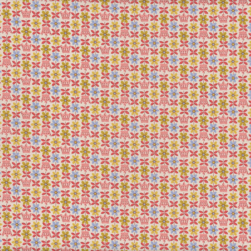 Riley Blake Fabrics Liberty Fabrics Palace Gardens Royal Posies Crowns Pink Blue Yellow B