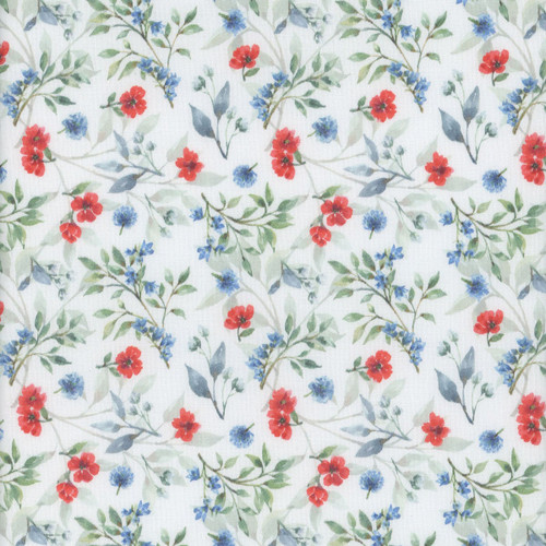 Windham Fabrics America the Beautiful Leslie Trimbach Flowing Florals White