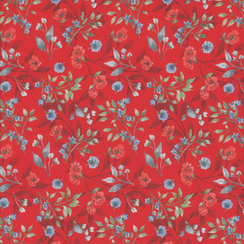 Windham Fabrics America the Beautiful Leslie Trimbach Flowing Florals Red