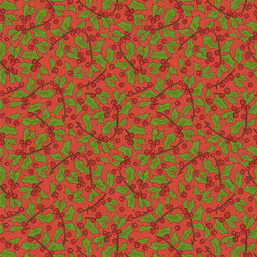 Windham Fabrics Jolly Collage Laura Heine Berries Red