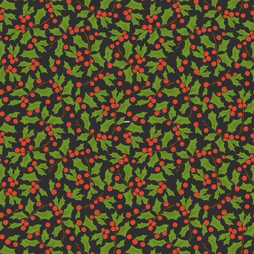 Windham Fabrics Jolly Collage Laura Heine Berries Licorice