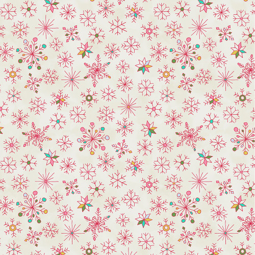 Windham Fabrics Jolly Collage Laura Heine Snowfall Marshmallow