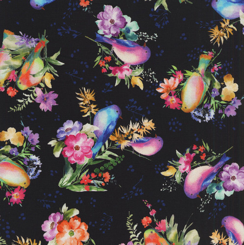 Windham Fabrics Serafina Whistler Studios Songbirds Black