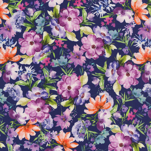 Windham Fabrics Serafina Whistler Studios Cheerful Blooms Indigo