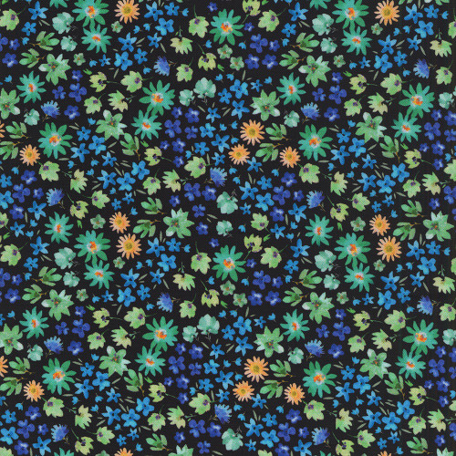 Windham Fabrics Serafina Whistler Studios Sparkle Black Blue