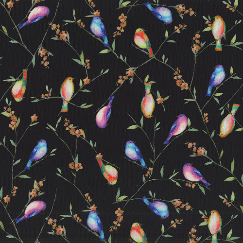 Windham Fabrics Serafina Whistler Studios Festive Flock Black