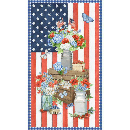 Windham Fabrics America the Beautiful Leslie Trimbach Flower Stand Multi