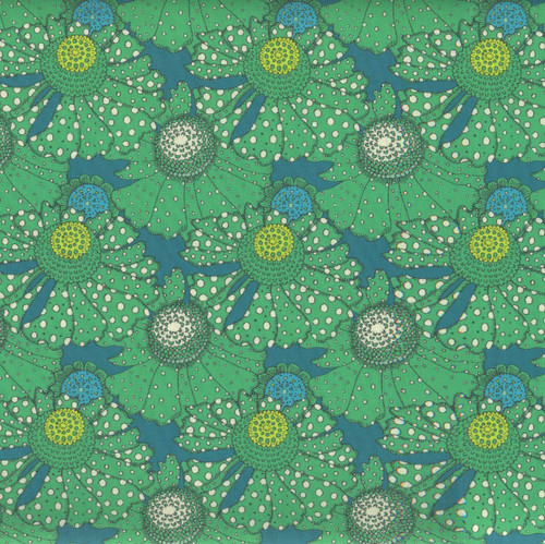 Windham Fabrics Sunshine Sally Kelly Polka flower Chlorophyll