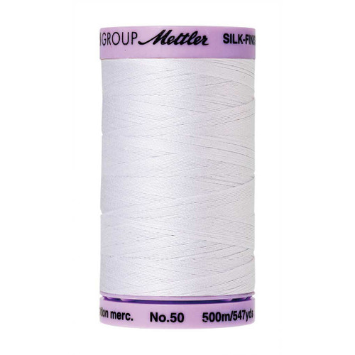Mettler 50 Weight Silk Finish Cotton Thread  547 yards White