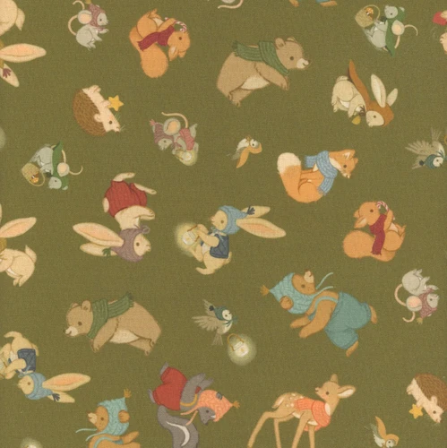 Dear Stella Fabrics Little Forest Holiday Forest Friends Clover