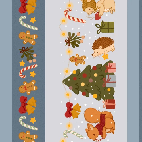 Dear Stella Fabrics Little Forest Holiday Forest Holiday Stripe Multi
