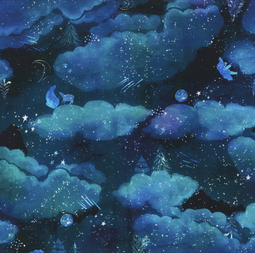 Dear Stella Fabrics Northern Skies Star Animals Multi