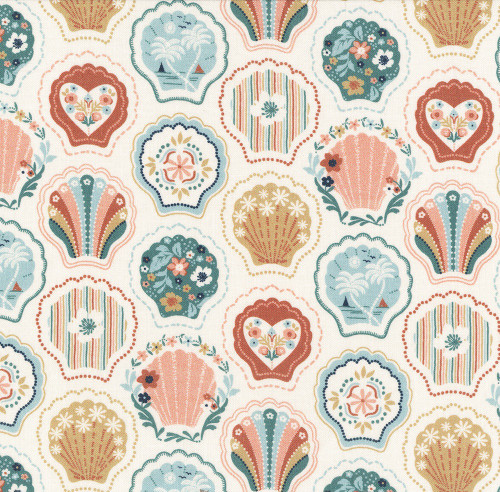 Dear Stella Fabrics Shell We Dance? Shell We Dance White