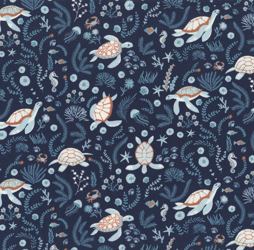 Dear Stella Fabrics Shell We Dance? Turtley Cool Marina