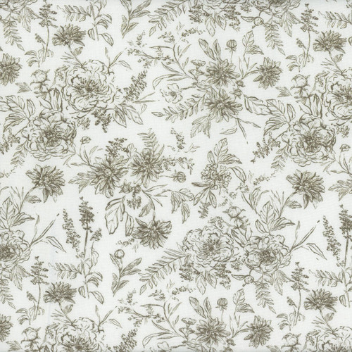 Dear Stella Fabrics 108 Inch Wide Quilt Back Graceful Blossoms White