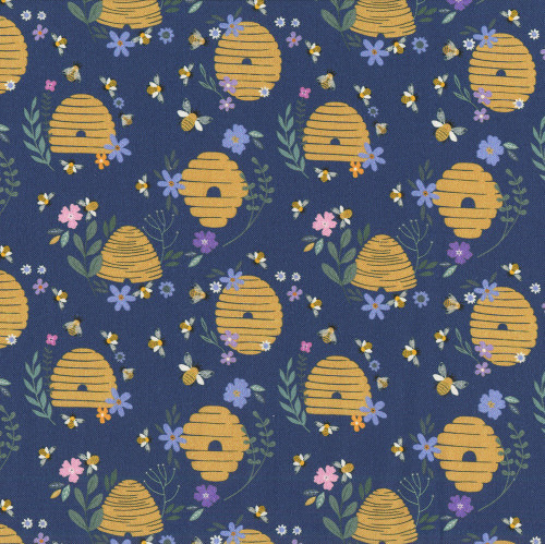 Dear Stella Fabrics To Bee Or Not To Bee Hive Five Indigo