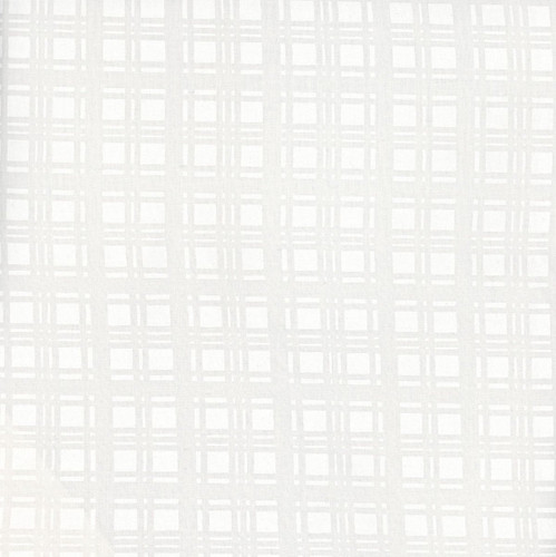 Dear Stella Fabrics Monochrome White on White Holiday Plaid White