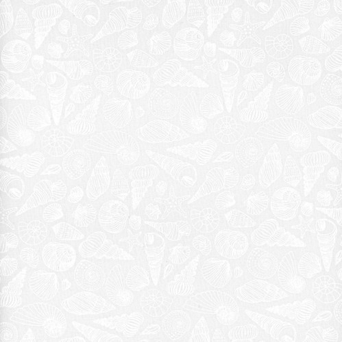 Dear Stella Fabrics Monochrome White on White Shell Yeah White