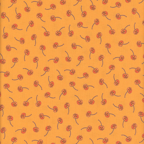 Dear Stella Fabrics Pick Your Poison Pumpkin Cherries Orange