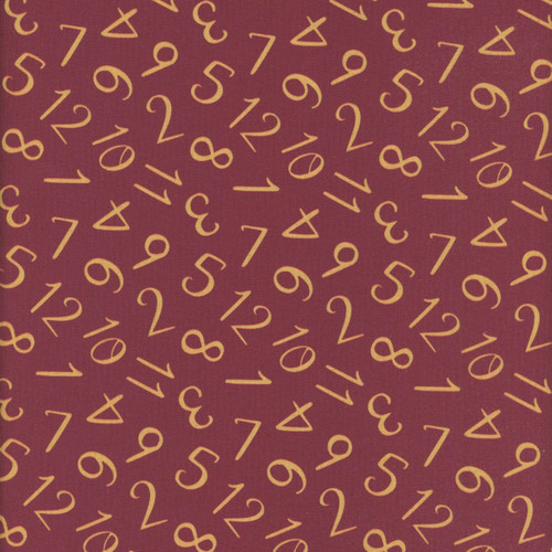Dear Stella Fabrics 12 Days of Christmas Twelve Numbers Beet