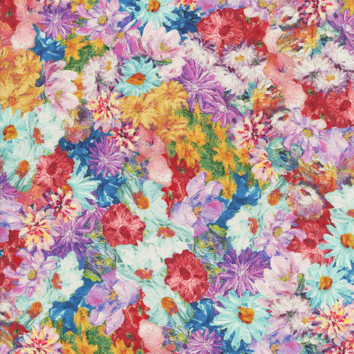 Timeless Treasures Fabrics Impression Packed Multi Floral Multi