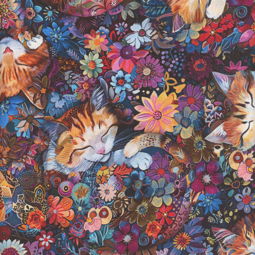 Timeless Treasures Fabrics Calico Cat Calico Cat Floral Multi