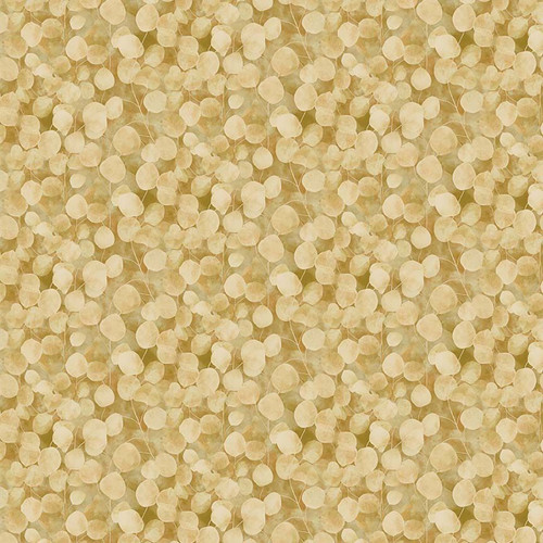 Timeless Treasures Fabrics Mystic Meadow Packed Leaves Yellow
