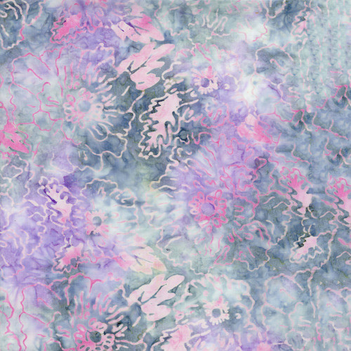 Timeless Treasures Fabrics Tonga Batiks Mermaid Floral Patch Mauve