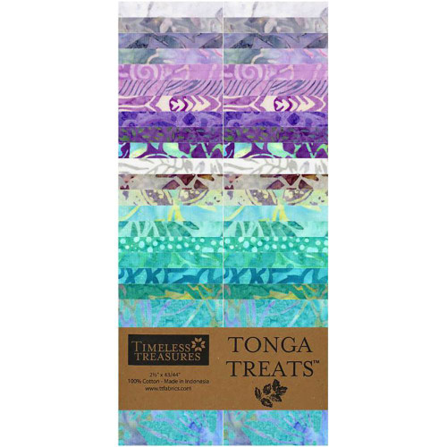 Timeless Treasures Fabrics Tonga Batiks Mermaid Fabric Strips 2.5 Inches Mermaid