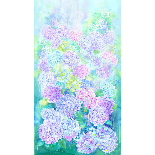 Timeless Treasures Fabrics Hydrangea Dream Hydrangea Dream 24 x 44 Inch Panel Multi