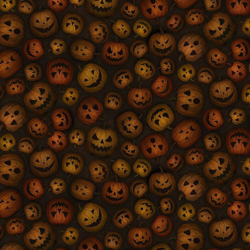 Timeless Treasures Fabrics Scaredy Cats Shadowy Jack O'Lanterns Boo