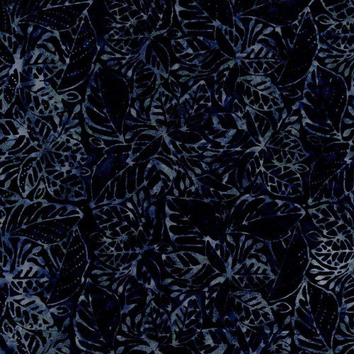 Timeless Treasures Fabrics Tonga Batiks Riverside Jungle Leaves Navy