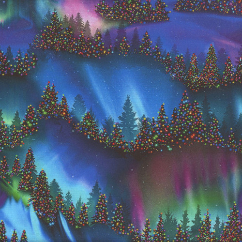 Timeless Treasures Fabrics Holiday Lights Trees Holiday Lights Multi