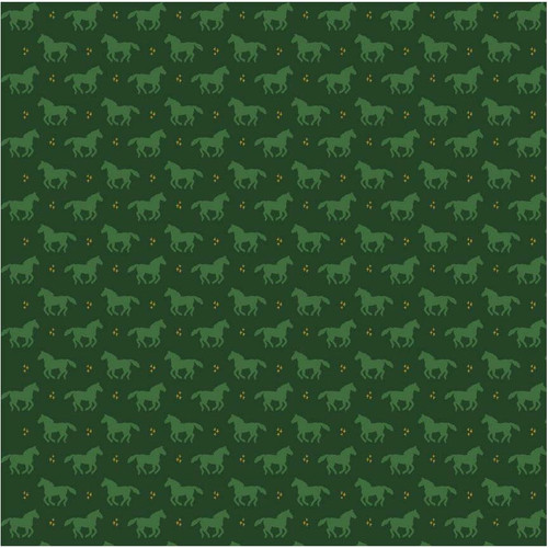 Timeless Treasures Fabrics Cowboy Christmas Horse Silhouettes Green