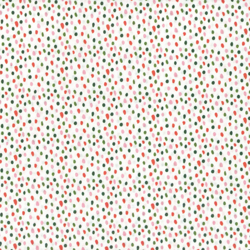 Timeless Treasures Fabrics Here Comes Santa Claws Paintbrush Dots White
