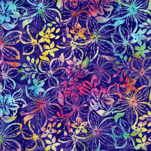 Timeless Treasures Fabrics Tonga Batiks Fandango Accents Star Flowers Calypso