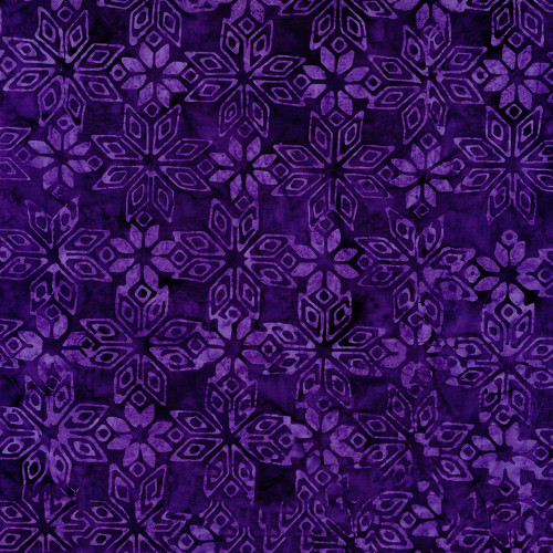 Timeless Treasures Fabrics Tonga Batiks Fandango Geo Snowflakes Purple